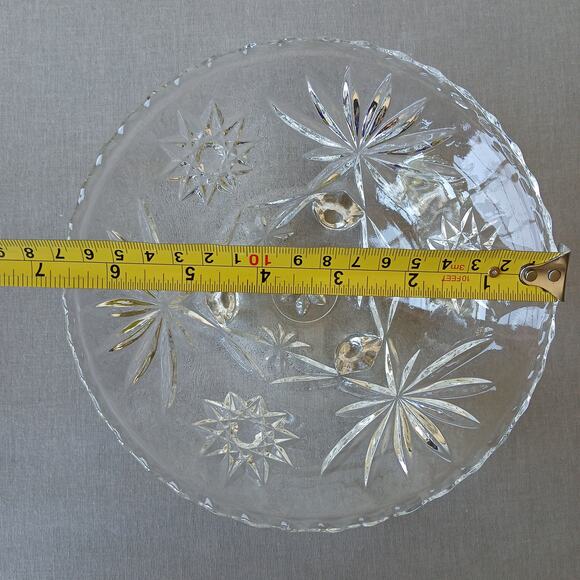 Anchor Hocking 3-footed EAPC Star of David clear glass bowl 2.5"x6.75" vintage - Picture 6 of 6